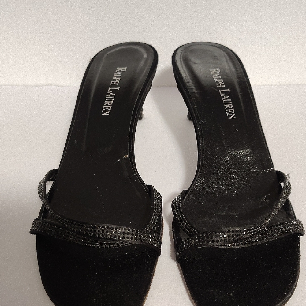 Ralph Lauren Black Heeled Sandals Sale $35